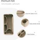 Felt Purse Organizer Insert for Longchamp Le Pliage, Handbag Insert with Multi-Pockets Fits Speedy, Neverfull and More (Small, Beige)