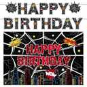 KMZFPYJ 24 Pcs Black Spider Party Gift Bags, Spider Theme Party Favor Bags, Kraft Birthday Favors Candy Bags with Handle, Double Sided Printed, Cartoon Birthday Party Decorations (8.27"×3.2"×5.91")