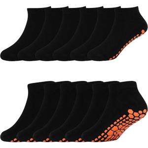 SkiBeaut Kid Trampolines Socks Ankle Grips Non Slip Child Socks for Boys Girls 2-5/6-9/10-13 Years (Black)