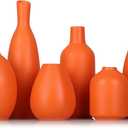 Orange Ceramic Bud Vases Set of 6, Farmhouse Decor, Fireplace Decor, Mantle & Shelf Decor, Home Decoration for Living Room, Entrance, Bathroom, Kitchen & Office, Coffee Table Decor, Bud vases in Bulk
