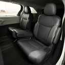 dangdangdang Custom fit Leather Seat Covers for Toyota Sienna le xle se xse 2021 2022 2023 2024 Hybrid, Select Models (Black, 8-Passenger(Without footrest))
