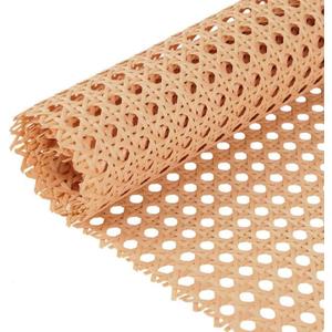 Upgraded Plastic Rattan Webbing, 16"x20" inches DIY Handwoven Synthetic Poly Rattan, Wicker Cane Rattan Webbing for Home Decor Projects Furniture Caning Chairs Cabinets Beds, Brown
