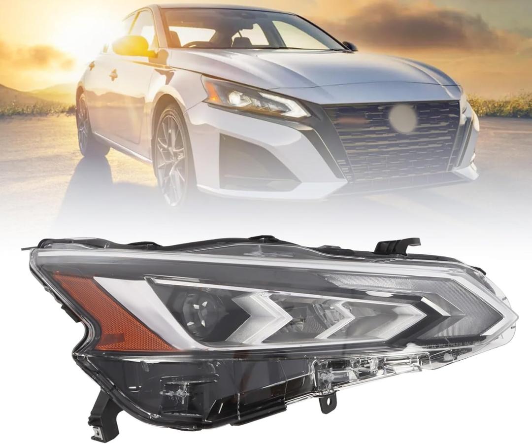 Passenger Side Headlight Assembly Compatible with Altima 2019-2022 Headlamp w/Projector DRL 260106CA5B 260106CA0A (Right)