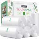 8 Gallon 330 Counts Unscented Medium Trash Bags,Fit 7,8,9,10 Gal Garbage Bags by Teivio, 30 Liter Thick Bathroom Can Bin Liners,Plastic Bags for Home Office Kitchen, Clear