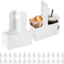 2 Cup Drink Carrier with Handles, 30 Sets White Cardboard Cup Carriers of 12-20 oz to Go Coffee Cup Holder, for Mother' s Day Hot and Cold Drink Holder and Restaurant Food Service Delivery