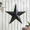 VHC Brands Patriotic Metal Star Distressed 36x36, Independence Day Decor, Decorative Wall Hanging, Rustic Farmhouse Decorations, Country Black, Vintage Tan
