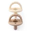 Itzy Ritzy Silicone Pacifiers for Newborn - Itzy Soother Pacifiers Feature Collapsible Handle & Two Air Holes for Added Safety; For Ages Newborn and Up, Set of 2 in Buttercream & Toast (0-6 Month)