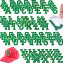 Yilloog 104 Pcs Self Adhesive Chenille Letter Patches Dupes Glitter Chenille Letter Patches Initial for Clothing DIY Mobile Phone Backpacks Hat(Green)