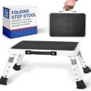 Arrigo Folding Step Stool with 3 Adjustable Heights – 330lb Capacity, Wide Anti-Slip Treads – Compact, Portable & Collapsible – Foldable Bed Stairs, Kitchen Ladder & Foot Stool for Adults