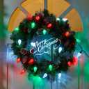 2 Pack C9 LED Christmas String Lights - Each 82ft 100 LED Outdoor String Lights with Timer and 8 Lighting Modes, Plug in Extendable Roofline Lights String for Outside Yard Christmas Holiday Decoration (Red and Green)