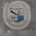 Cable Management Sleeves 1.5in - 2 Pack 4.1ft Split Braided Cable Sleeve White, Wire Organizers for Cords, Hard PE Cord Protectors from Pets, Flexible Cord Wrap Wire Sleeve for Computer Cord Organizer