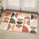 MUJOO Small Rug Washable,Boho 2x3 Area Rugs for Entryway Bathroom Entry Entrance Bedroom Kitchen,Front Door Mat Soft Throw Carpet Non Slip Indoor Modern Abstract Bohemian Terracotta (Rust and Brown)