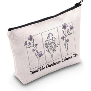 POFULL Book Lovers Gift Reader Gift Until The Darkness Claims Us Makeup Bag