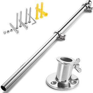 ZOMCHAIN Marine Flag Pole with Base, Flag Pole Holder, 316 Stainless Steel Flag Pole Set for Boat, Truck and Yard - 42 in