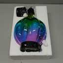 Hot Air Balloon Hanging Solar Lantern Outdoor Waterproof with Flickering Flame Gifts for Women Grandma Mom Glass Hanging Solar Lights Decorative for Outside Wall Front Porch Yard Garden Fence (Pink & Blue)