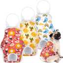 MICOOYO Dog Diaper Onesie Sanitary Pantie with Adjustable Suspender Washable Dog Period Panties Doggie Diapers Pet Underwear Female Dogs Diapers for Heat (Animals, M/L)