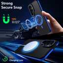 TIANNIUKE for Samsung Galaxy S24 Plus Case, Compatible with MagSafe, Anty-Slip Grip,Military-Grade Protective, Adjustable Kickstand Phone Case, Magnetic Case (Blue)