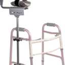 MABIS Walker Platform Attachment With Adjustable Padded Cuff, No Tools Needed, Attaches to Most Walkers, FSA and HSA Eligible, Made of Lightweight Aluminum, Silver