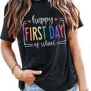 MNLYBABY First Day of School Shirt for Teachers Women Teachers Life Shirts Back to School Tee Tops for Teachers Students, S