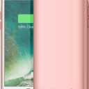 iPhone 6s/6/8/7/SE (2020/2022) Battery Case, Rose Gold, 6000mAh, Sync-Through Technology, Polycarbonate, Ultra Slim Rechargeable Charging Case
