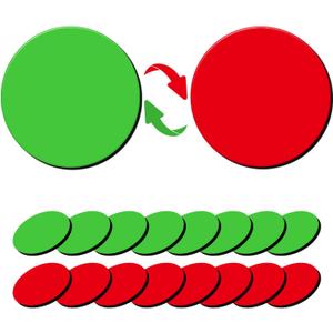 75 Pcs 1 Double-Sided Red Green Magnets, Flip Over Colored Magnetic Dots for Whiteboard, Refrigerator, Office (75, Red/Green-Colors)
