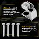 4 Sets Exhaust Manifold Flange Bolts & Nuts 03442 Hardware Kit Compatible with Jeep Wrangler, Dodge Durango Dakota, Ram 1500, Replace# 55366000AA 6036717AA
