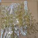 60 Pieces Pearl Stick Stems Bouquets, 4mm Bead String Garland Beaded Spray Filler Floral Arrangements Tree Picks Wedding Party Decoration, Christmas Tree Picks (Gold)