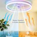 Depuley RGB Ceiling Fans with Lights: 20 Inch Fan with Remote Control White