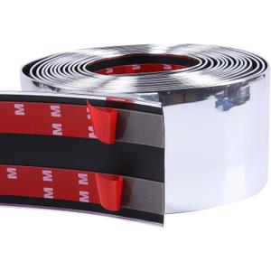 4"(100mm) Automotive Chrome Trim Molding 13FT Heavy Duty Car Side Moldings(Self Adhesive) UV Protected Scratch-Proof for Auto Truck RV Front and Rear Bumper/Door Sill Protector