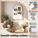 Lincia Dry Erase Board, 36" x 24" Magnetic Erasable Whiteboard, Arched Large Semi-Circular Whiteboard, Gold Rustic Wood Frame, Bohemian Style Design for Home, Classroom, Office, School