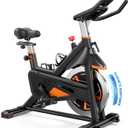 Merach Exercise Bike for Home Gym, Low Noise Stationary Bike with Brake Pad, Indoor Workout Bike with Self-Developed App, Tablet Mount and Fitness Courses for Weight Loss, 300 Lb Weight Capacity