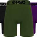 PSD Underwear Mens Boxer Briefs - 3 Pack Cotton Boxer Briefs, Standard Length, Soft & Breathable Boxer Briefs for Men (Medium)