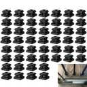 50 Pcs Baluster Shoes Stair Flat Shoe with Screw and Wrench, Suitable 1/2" Square Iron Balusters Basket Twist Knuckle Staircase Balusters Metal Spindle Railing