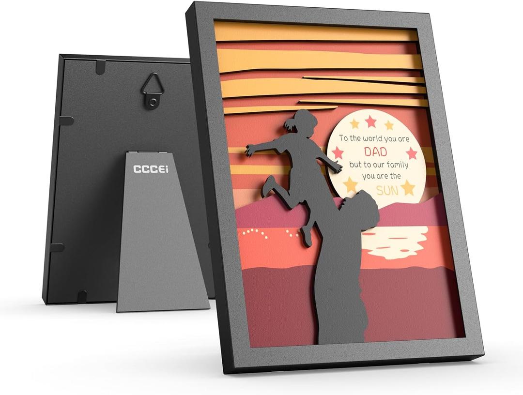 2 x CCCEI Black 8x10 Desk Decor for Home Office, Gifts for Men From Daughter, Unique Thank You, Love Gift Ideal for Brthday, Fathers Day Christmas.