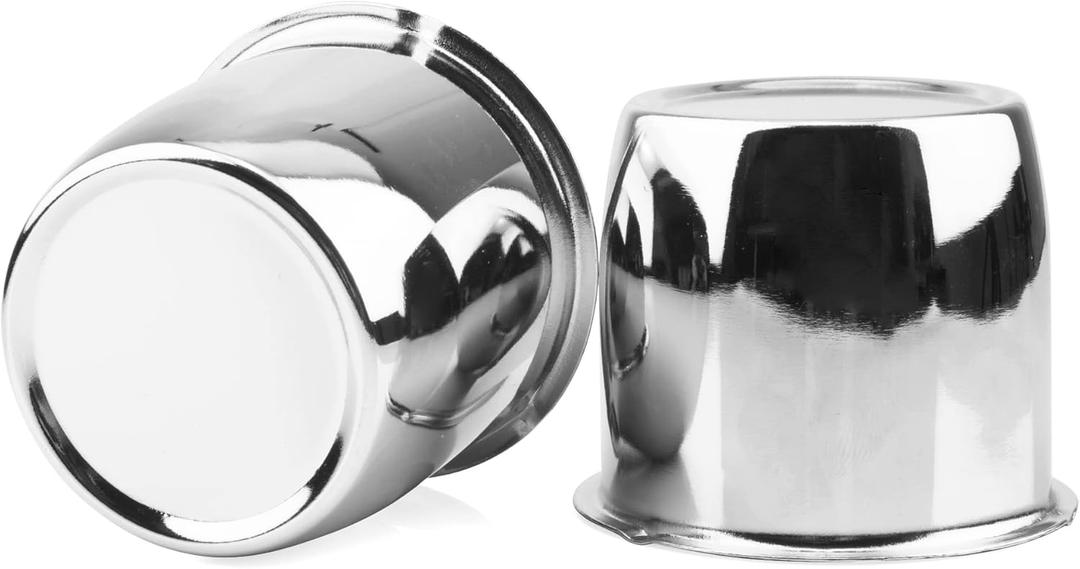 2Pcs 2.64inch Trailer Wheel Center Caps Push Through 2.64" Bore 2.4" Tall for Truck SUV RV Wheel Rim, Chrome Silver Wheel Cover