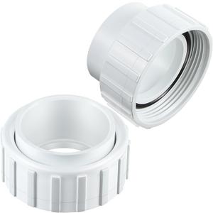 Dreyoo 2 Pcs Salt Cell 2" Union Replacement Kit Compatible with Hayward Salt Chlorine Generators, GLX-Cell-Union, Hayward T-3 T-15 Cleaner Coupler for Pool Part Spa Pump Union Assembly