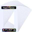 Hygloss 24 Pack Paper Picture Frames, White cardstock Photo Frame 8x10.5-Inch, Papers Frames to Decorate for Wedding Birthday DIY Classroom Crafts and Decorations