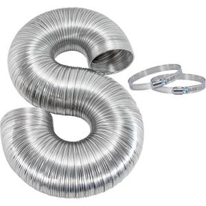 Eastman 8 Foot ArmorFlex Dryer Vent, Flexible Aluminum Duct with Clamps, Semi-Rigid, 69028