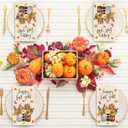 Whaline 80Pcs Fall Guest Paper Napkins Hello Fall Pumpkin Leaves Floral 3 Ply Disposable Napkins Autumn Rustic Dinner Hand Towels for Harvest Thanksgiving Party Table Decor