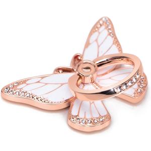 Butterfly Cell Phone Ring Grip Holder, 360 Degrees Rotation Phone Ring Grip Stand, Metal Finger Kickstand Compatible with iPhone, Samsung Galaxy, Android Phone