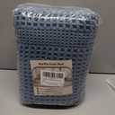 AMOAMI Waffle Bath-Mat, Absorbent Bath Mats for Bathroom Non Slip, Machine Washable Bathroom Rugs with Tassels Ultra Soft Boho Bath Rugs for Floor 2'x6'(24"x72") Blue