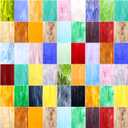 36 Sheets Opaque Stained Glass Bulk Variety Pack, 4 x 6 Inch Mosaic Glass Tiles for Crafts, Assorted Colors Cathedral Art Glasses Sheets for Stained Glass Making Projects