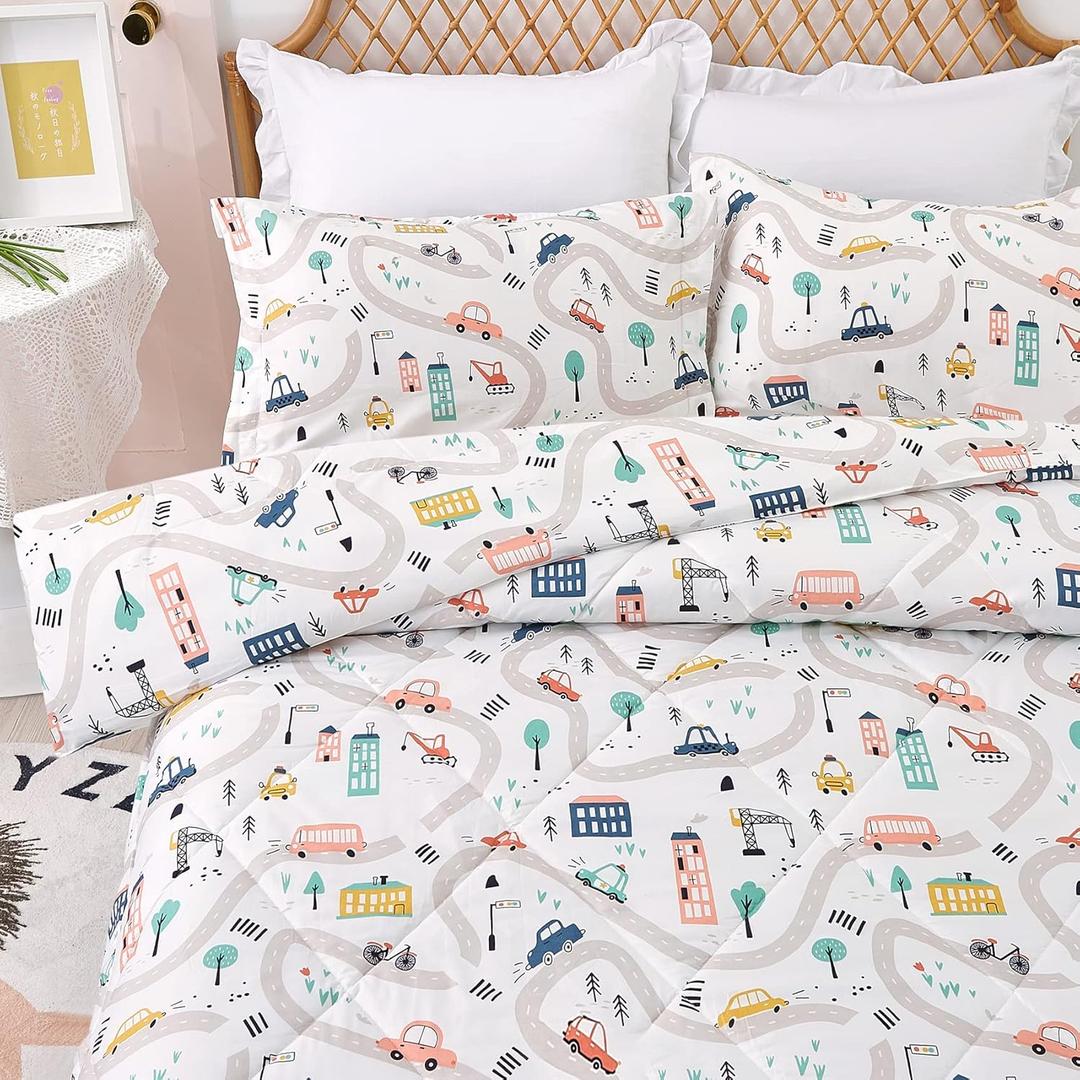 JSD Car Kids Printed Sheet Queen Size, 1 Piece Soft Microfiber Bed Sheets Deep Pocket