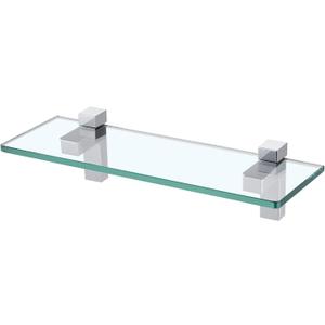 KES Bathroom Tempered Glass Shelf 14" 8MM-Thick Wall Mount Rectangular, Polished Chrome Bracket, BGS3201S35