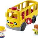 Fisher-Price Little People Musical Toddler Toy Sit with Me School Bus with Lights Sounds & 2 Figures for Pretend Play Kids Ages 1+ Years
