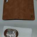 for Samsung Galaxy-Z-Fold-3 Wallet Case: with RFID Blocking Card Slots (6 Cards) & Hidden S Pen Holder | Soft PU Leather Magnetic Snap Zipper Wrist Strap Protective Phone Cover - Brown