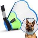 Hard & Heavy Plastic Dog Cone Collar Alternative for Extra Large Dogs(Adult Lab Golden GSD), Pet Neck Head Protective Cone Anti-Lick, Adjustable Elizabethan Recovery Collar Cone of Shame for Healing (XL(Neck Girth:16.9"-20.8"), Blue Green)