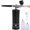 Airbrush, Upgraded Airbrush Kit with Compressor&rRechargeable Portable Cordless Air Brush Nail Machine, Airbrush Gun Set for Nail Art, Cake Decor, Makeup, Barber, Model Painting (Black)