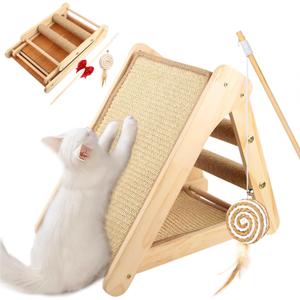 Cat Sisal Scratching Ramp Cats Scratching Post Kitten Scratcher Ramp Sisal Scratcher Posts for Indoor with Cat Teaser