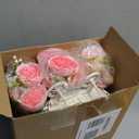 3 Pack Rattan Baby Carriage Floral Arrangement with Bouquet Pink Baby Shower Table Centerpiece Stroller for Guests Gender Reveal Wedding Party Favor Gift and Souvenir